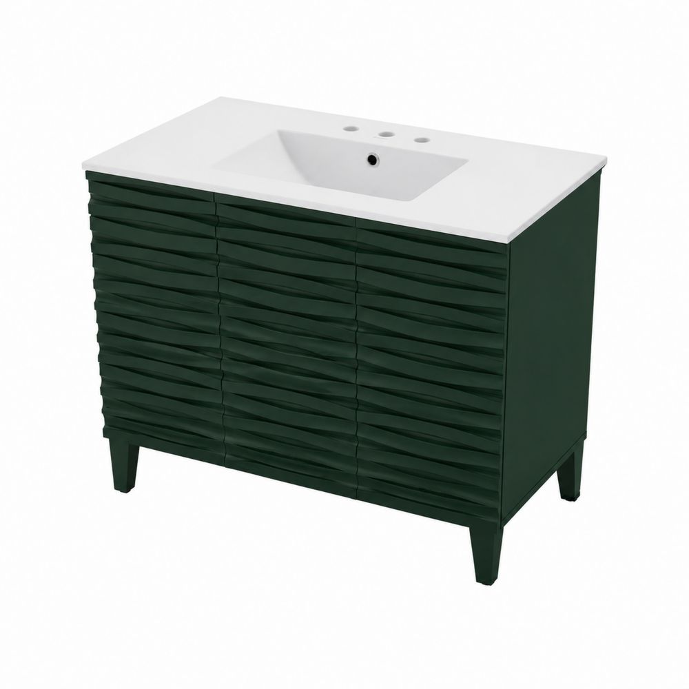 Waschbeckenunterschrank MDF Grün mit Waschbecken