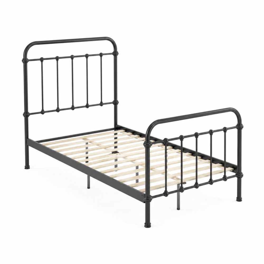 Metallbett Einzelbett 200x90 cm Schwarz