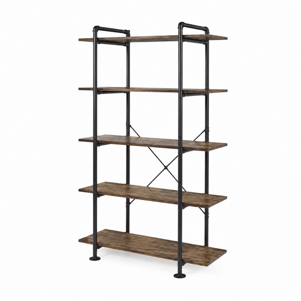 Holz und Metall Bücherregal mit 5 Ebenen