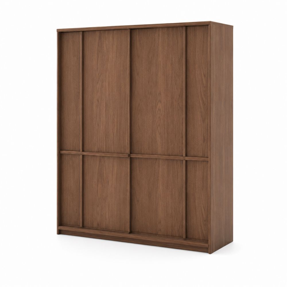 Kleiderschrank mit Schiebetüren aus Holzfurnier 200x60x240 cm-Hausraumdesign