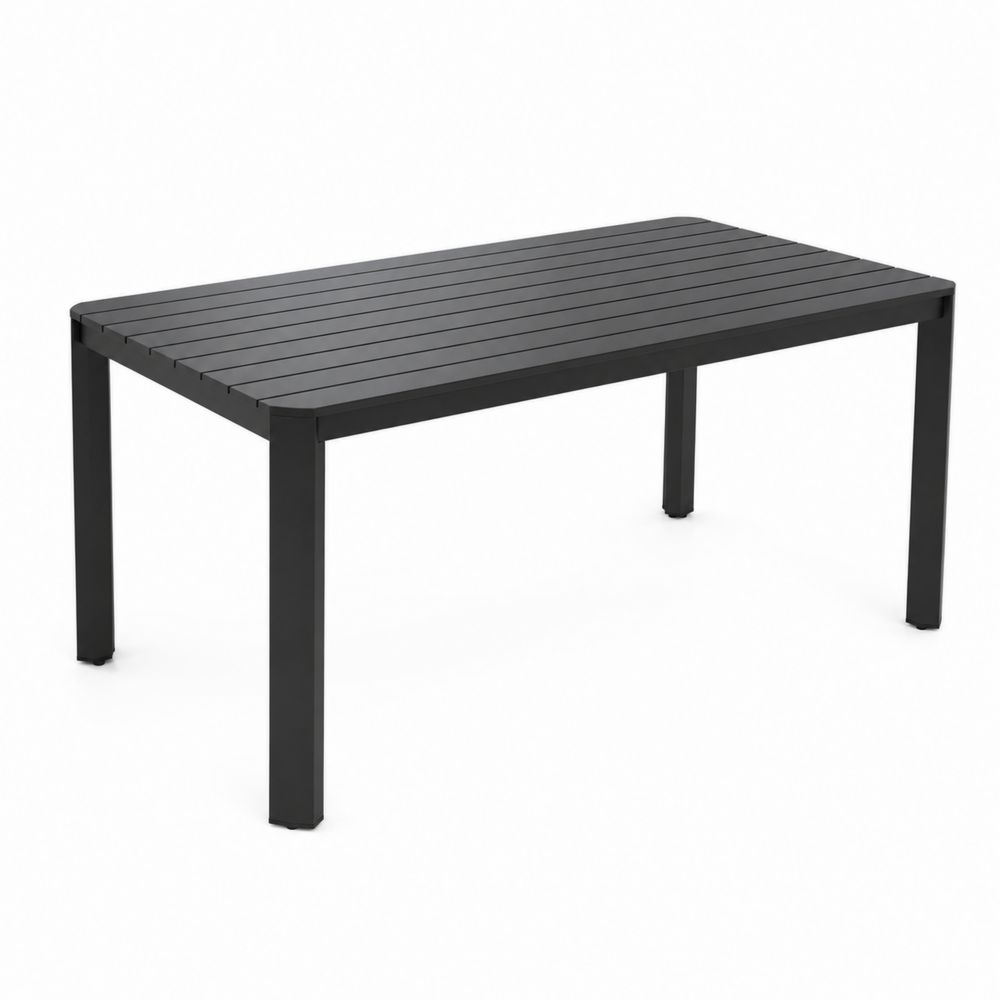 Garten-Esstisch Aluminium Rechteckig Schwarz-Hausraumdesign