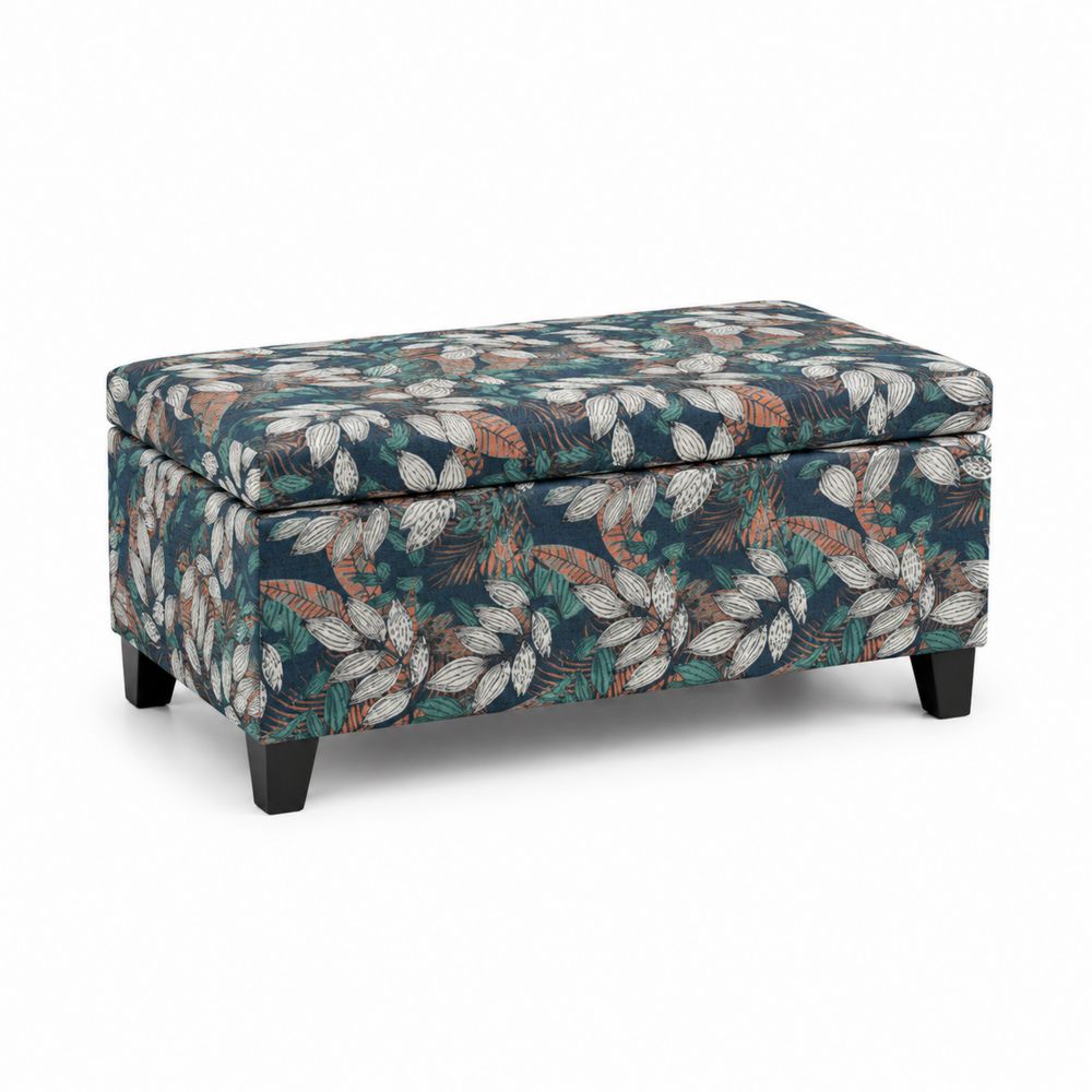 Rechteckiger Polsterhocker mit Stauraum, Polyester Floral-Hausraumdesign