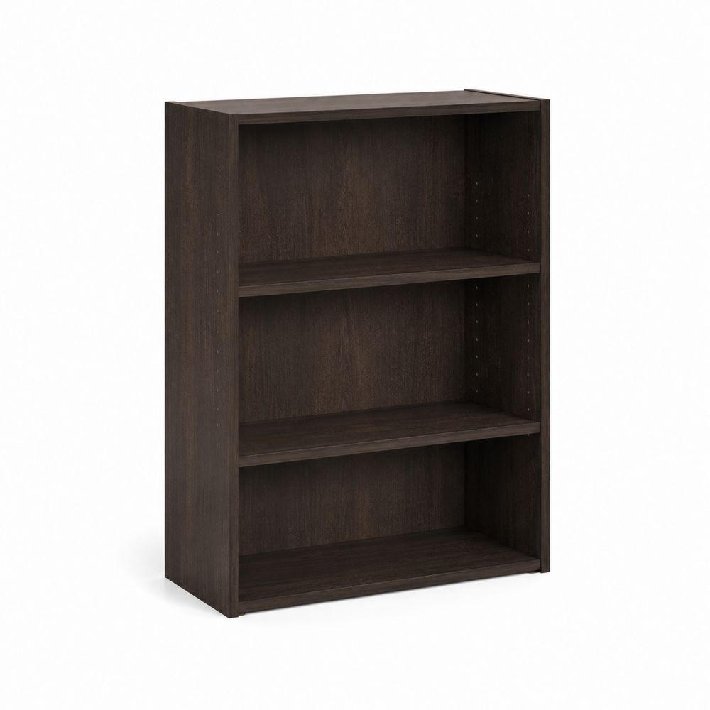 Bücherregal 3 Ebenen Spanplatte Dunkelbraun 80cm x 30cm x 110cm-Hausraumdesign