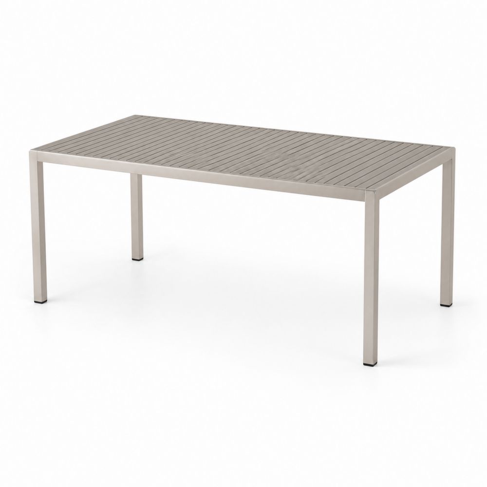 Gartentisch Edelstahl Silber Grau 180x90 cm-Hausraumdesign