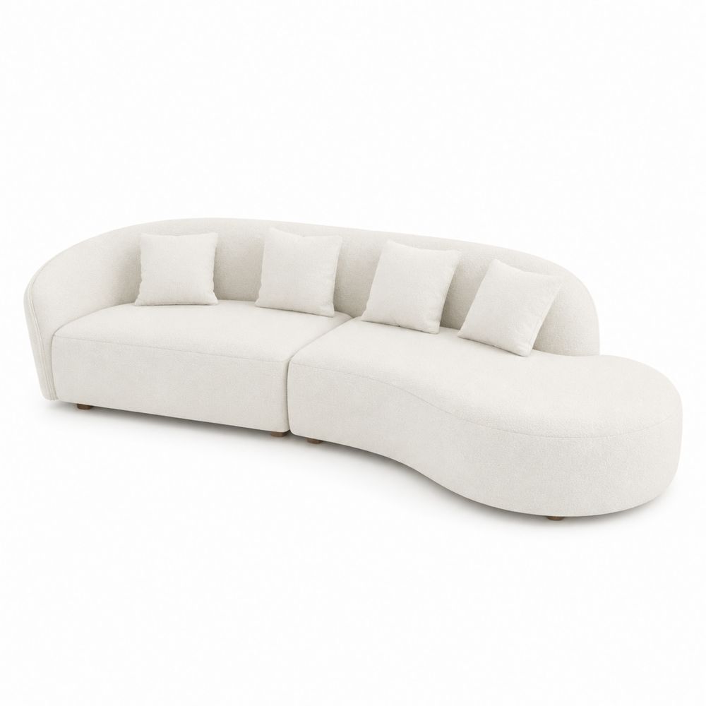 Modulares Sofa Kurvig Textil Beige-Hausraumdesign