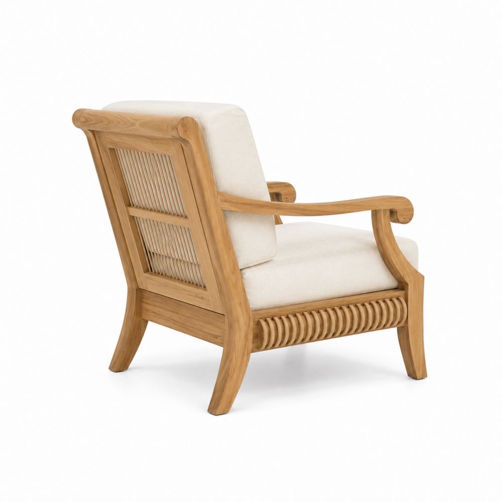 Clubsessel aus Teakholz mit Polyester-Bezug-Hausraumdesign