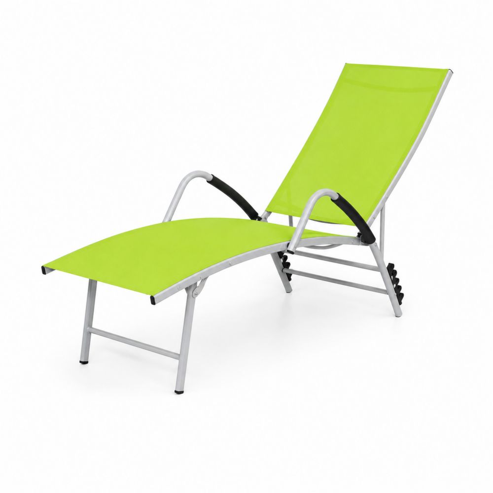 Liegestuhl Aluminium/Textil Grün-Hausraumdesign
