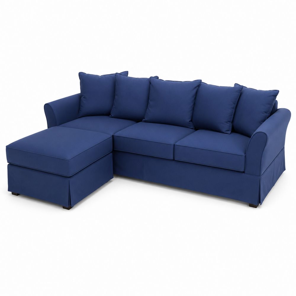 Modulares Ecksofa Stoff Blau-Hausraumdesign