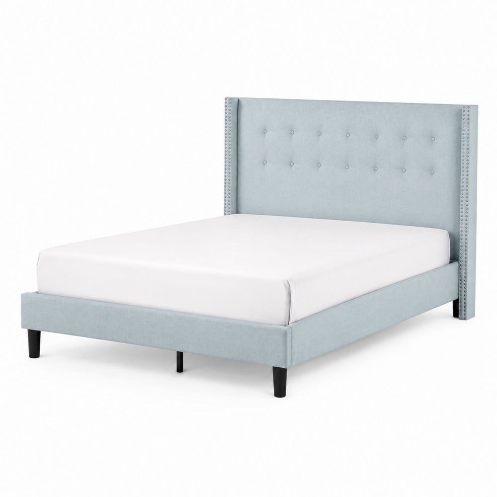 Polsterbett mit Kopfteil 200x160 cm Hellblau-Hausraumdesign