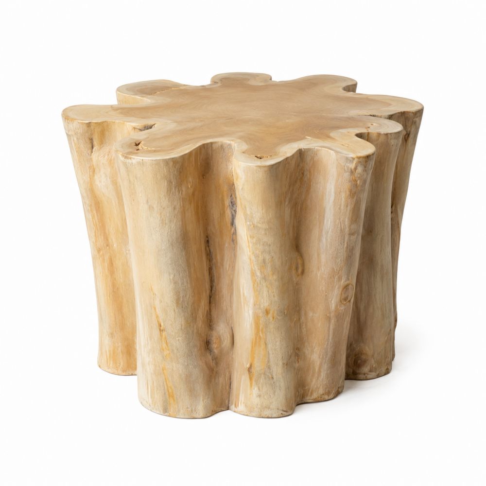 Runder Teak Tisch 45cm Natur-Hausraumdesign