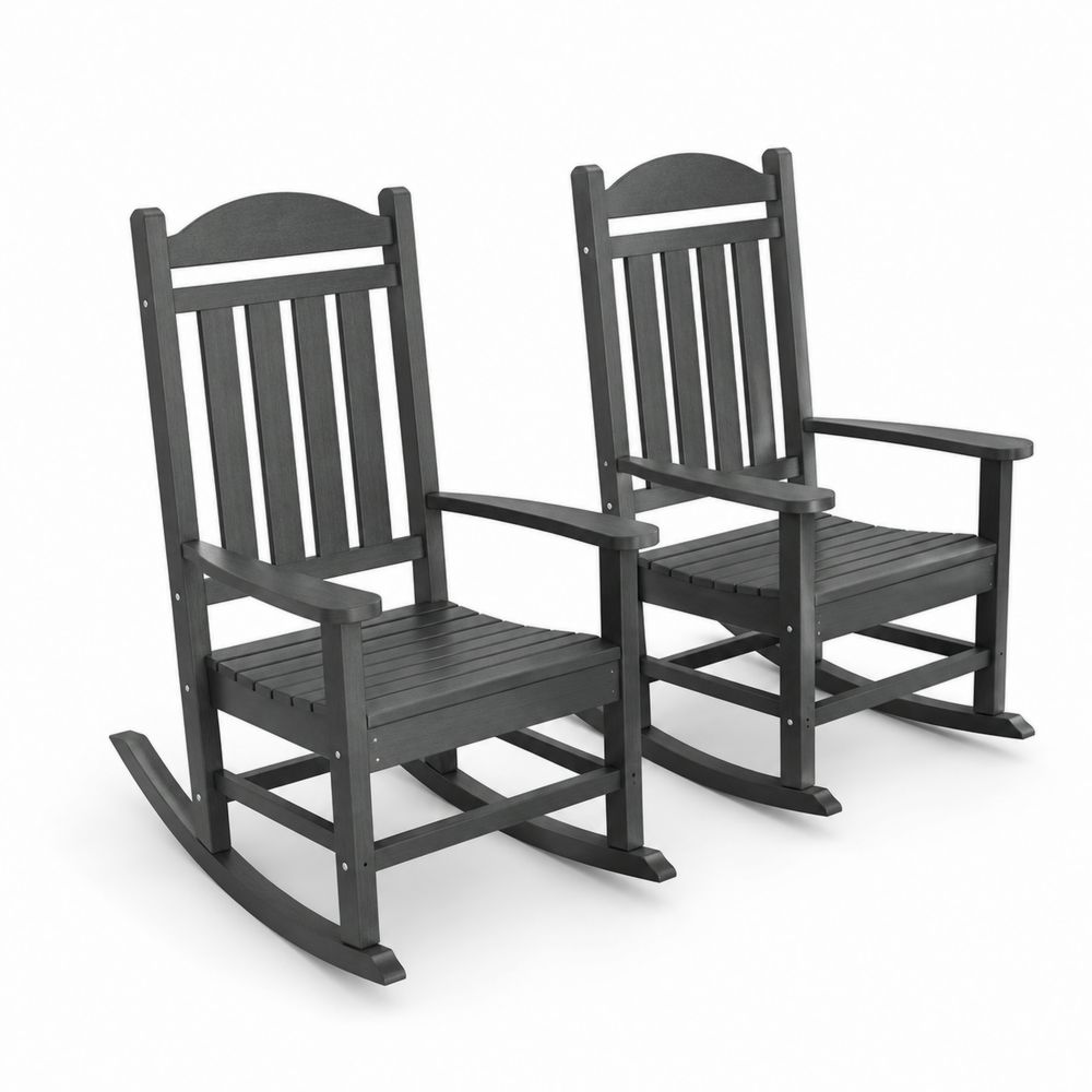 2er Set Schaukelstuhl Holz Schwarz-Hausraumdesign
