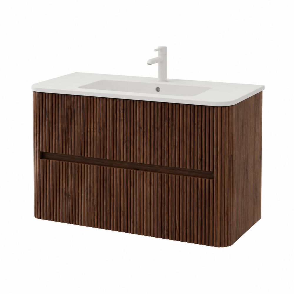 Wandmontierter Waschtischunterschrank Holz 120x60x54 cm Weiß/Braun-Hausraumdesign