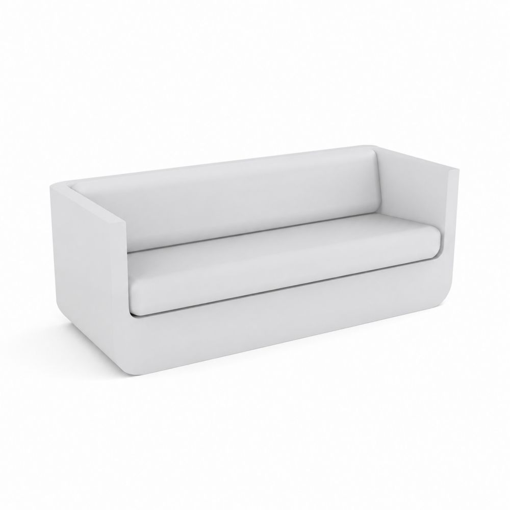 Gartensofa 3-Sitzer 180cm Kunstleder Weiß-maisonfleurco