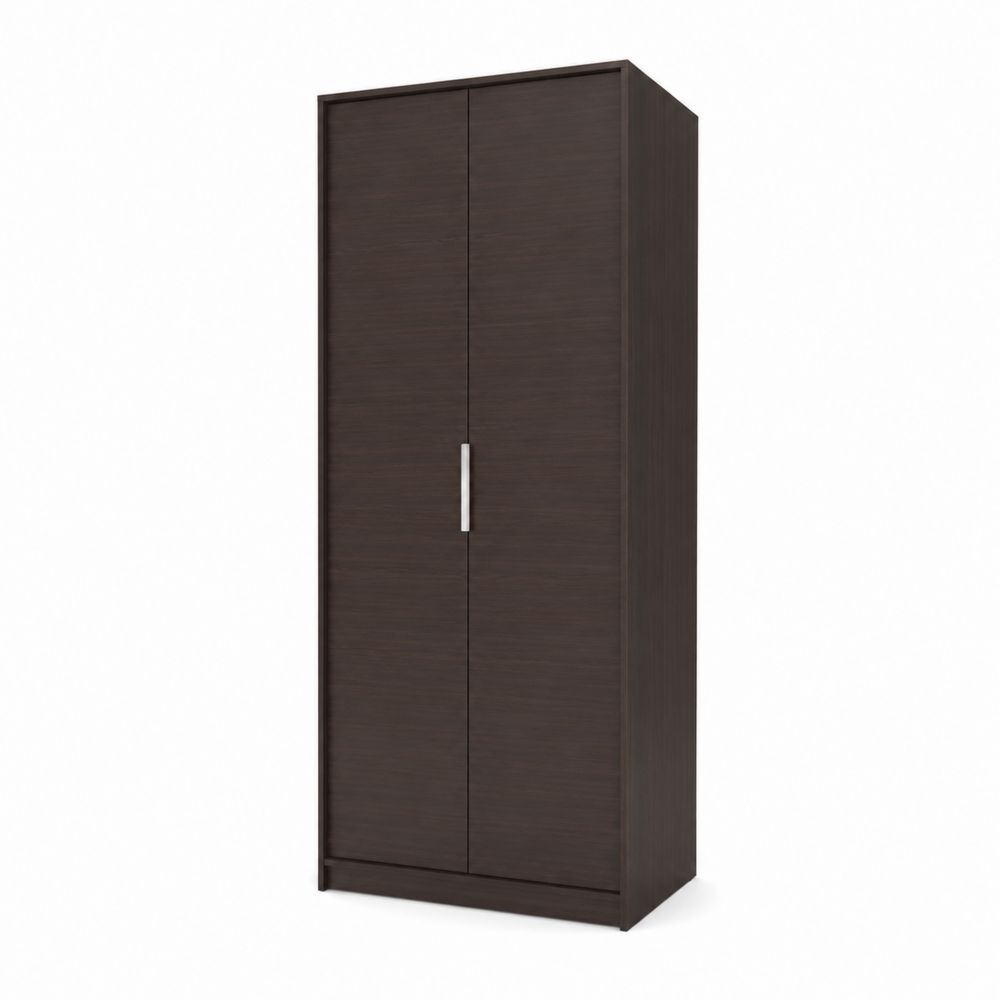 Kleiderschrank 2-türig Holz Dunkelbraun 80x50x180cm-maisonfleurco