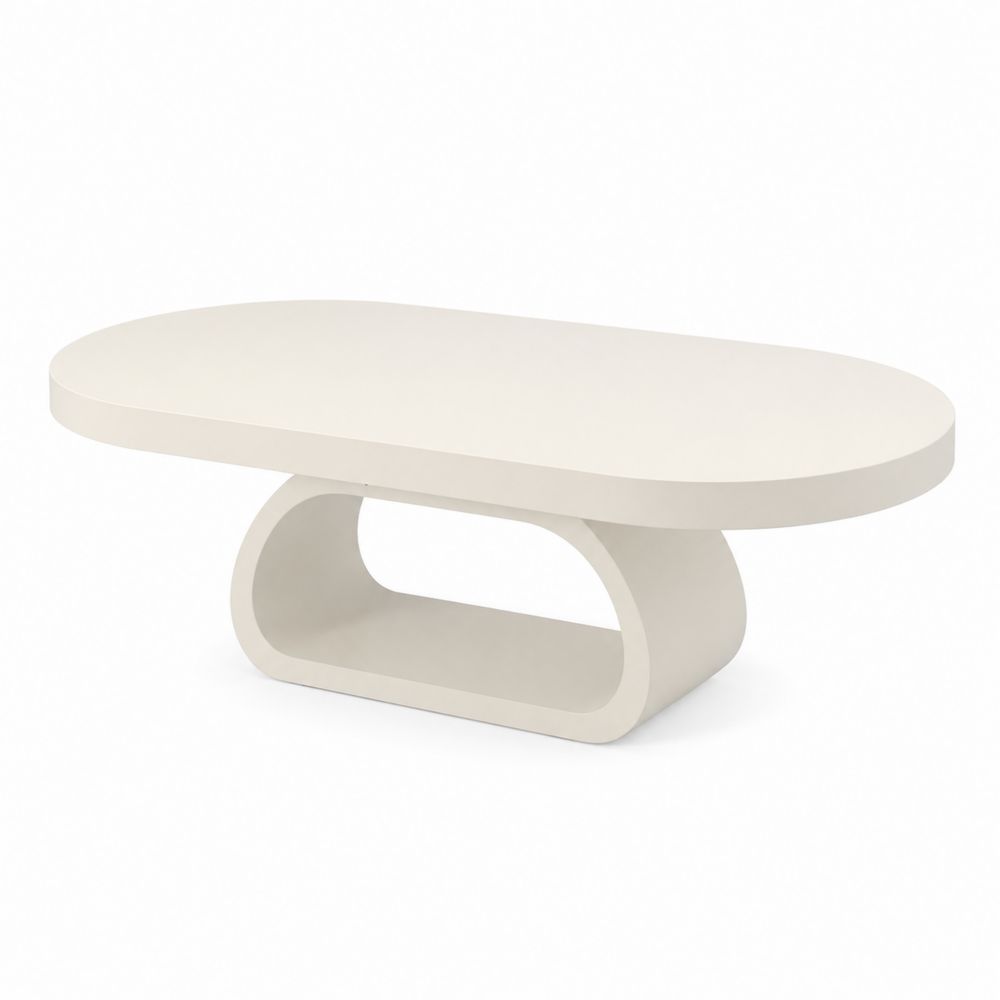 Couchtisch Oval MDF Weiß 120x60x35cm-maisonfleurco