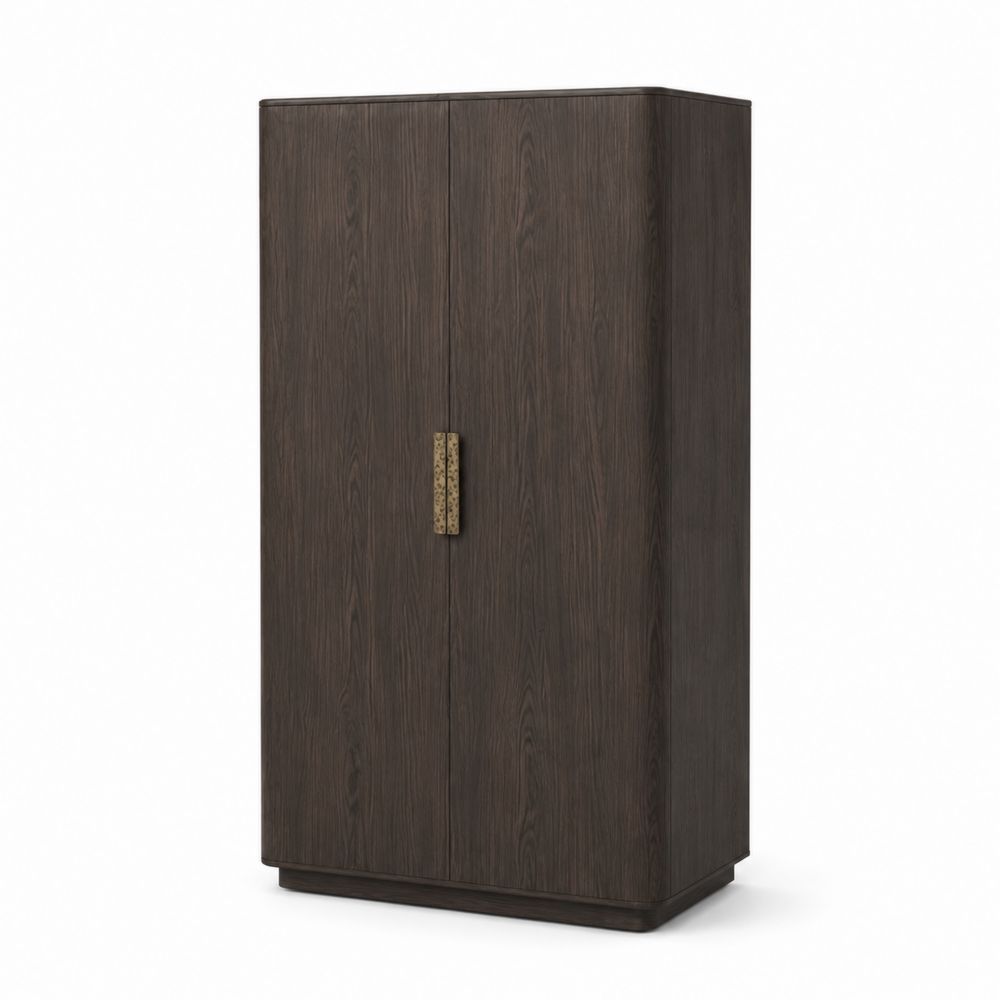 Kleiderschrank 2-Türig Holz Dunkelbraun 180x90x50 cm-maisonfleurco