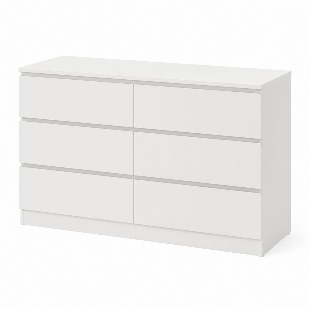 Weiße Kommode mit 6 Schubladen aus Holz-maisonfleurco