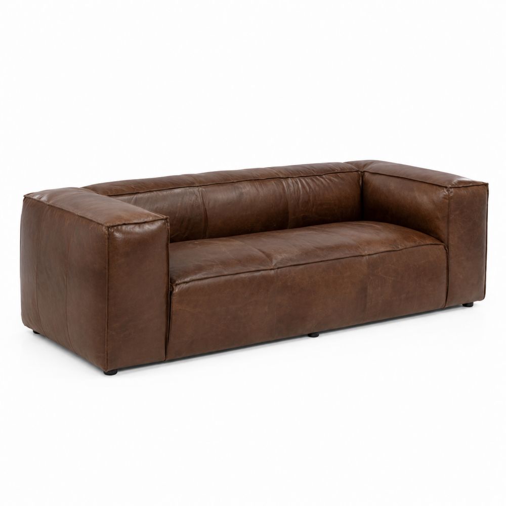 3-Sitzer Echtleder Sofa Braun 230x100x70 cm-maisonfleurco