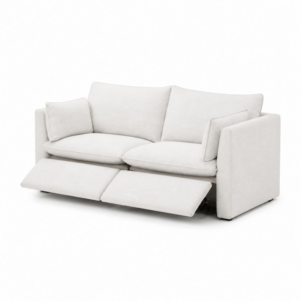 Stoff-Sofa mit verstellbarem Fußteil 2-Sitzer Leinen Beige 200cm-maisonfleurco