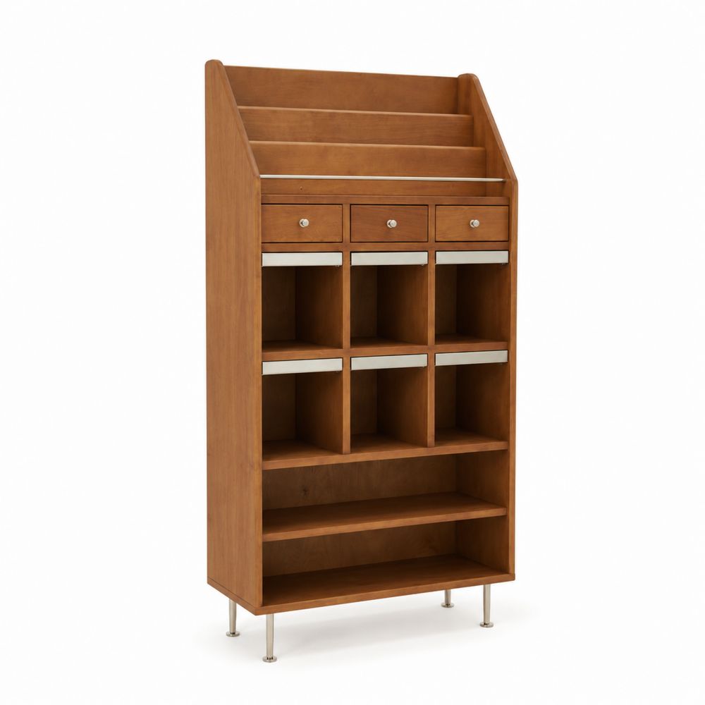 Regal aus Massivholz mit Schubladen Braun-maisonfleurco