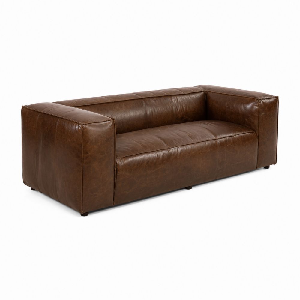 3-Sitzer Sofa Leder Braun-maisonfleurco