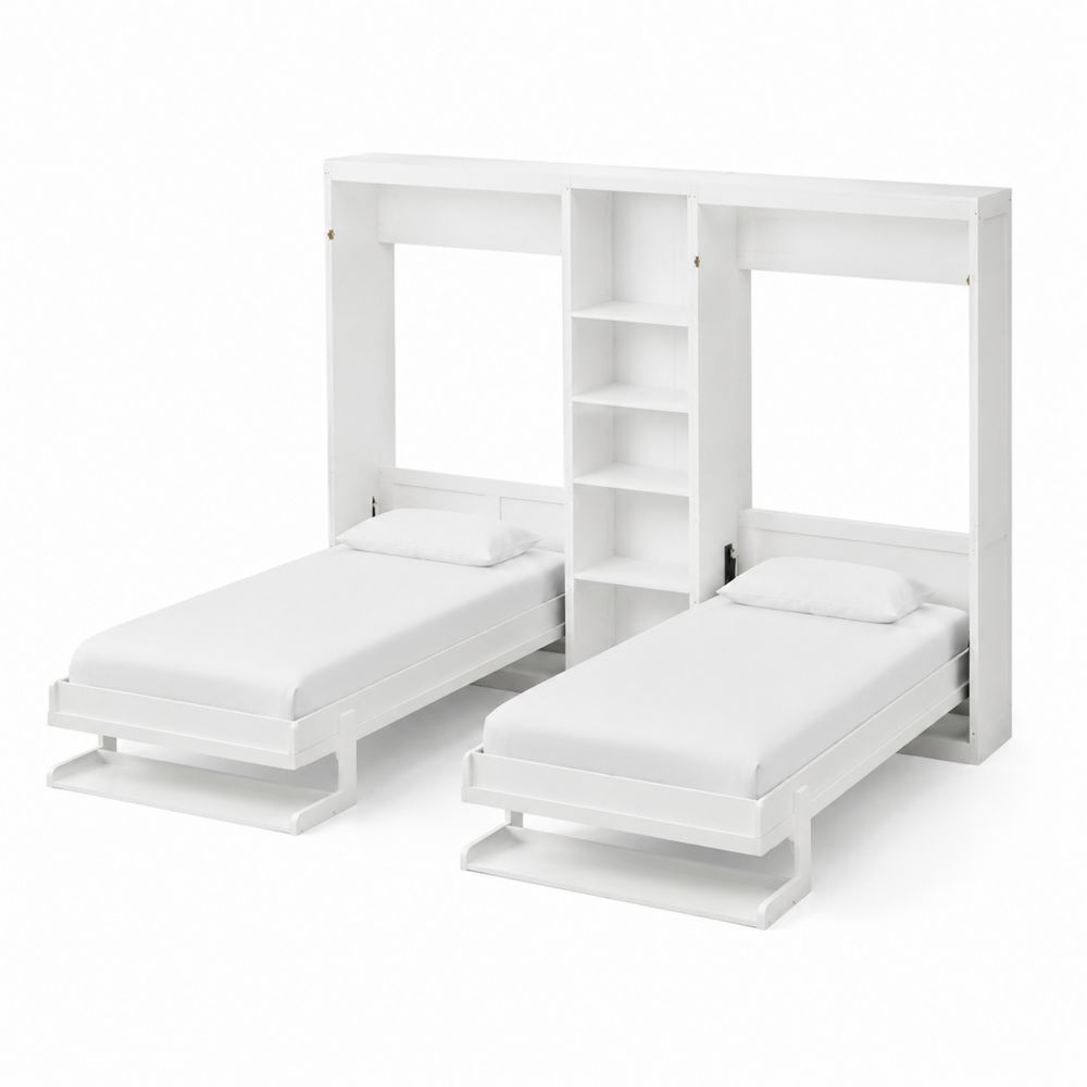 Klappbett Set Weiß 90x200 cm MDF-maisonfleurco