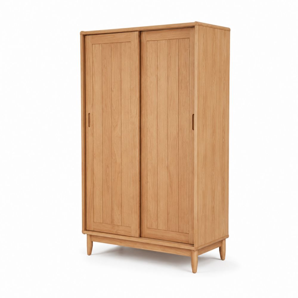 Kleiderschrank aus Eichenholz mit Schiebetüren 200x120x60 cm-maisonfleurco