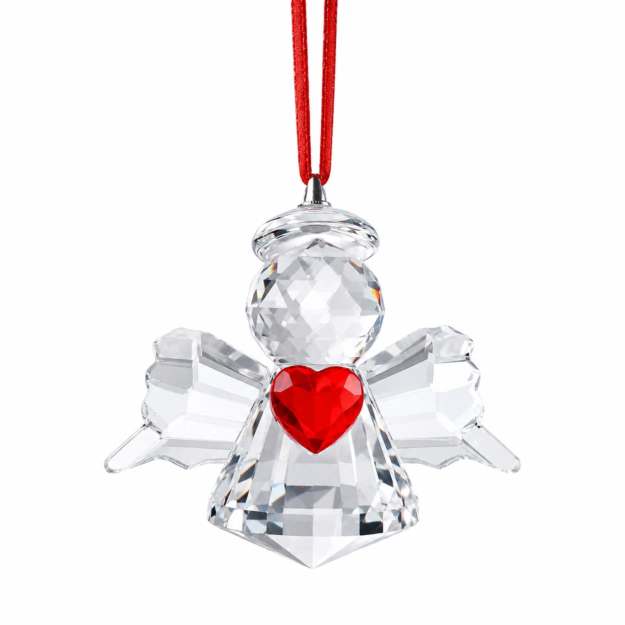Angel decorativo colgante con corazon rojo-NestAndWood