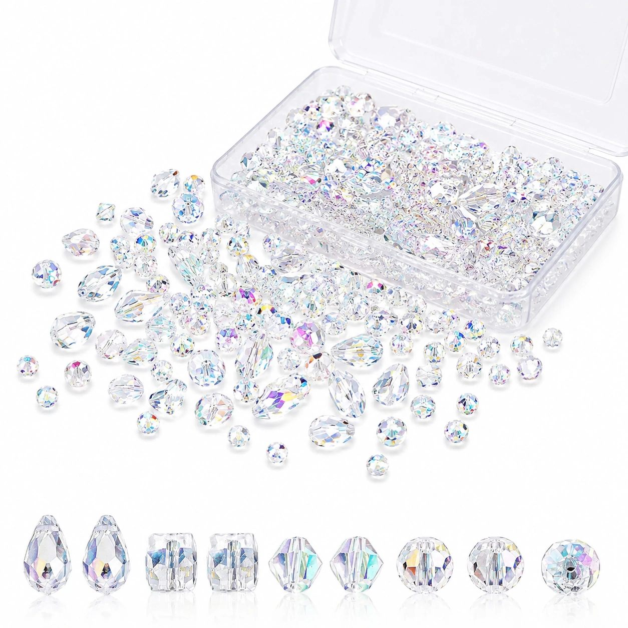 Set de Cuentas Facetadas Transparentes-NestAndWood