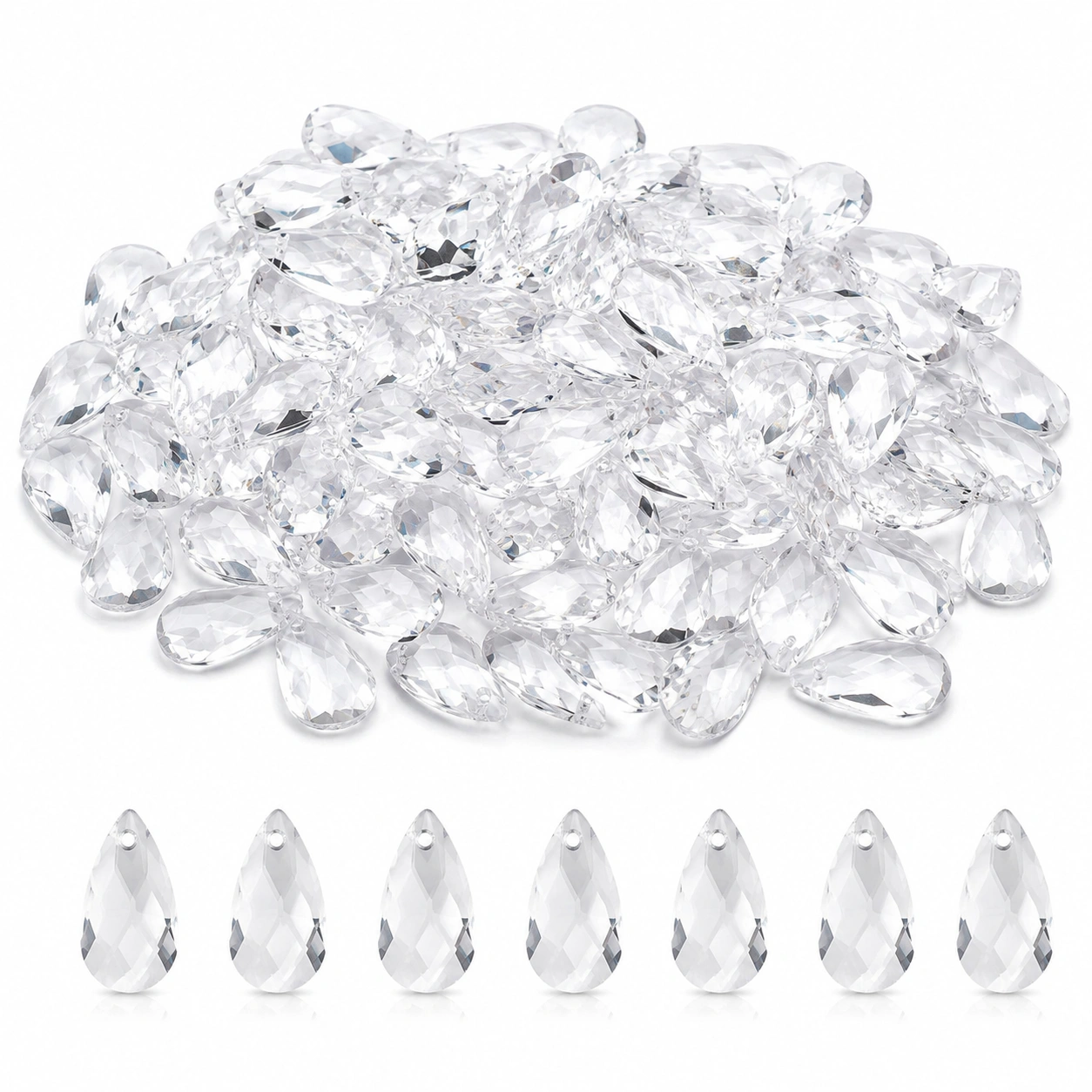 Colgante Gota de Cristal Transparente-NestAndWood