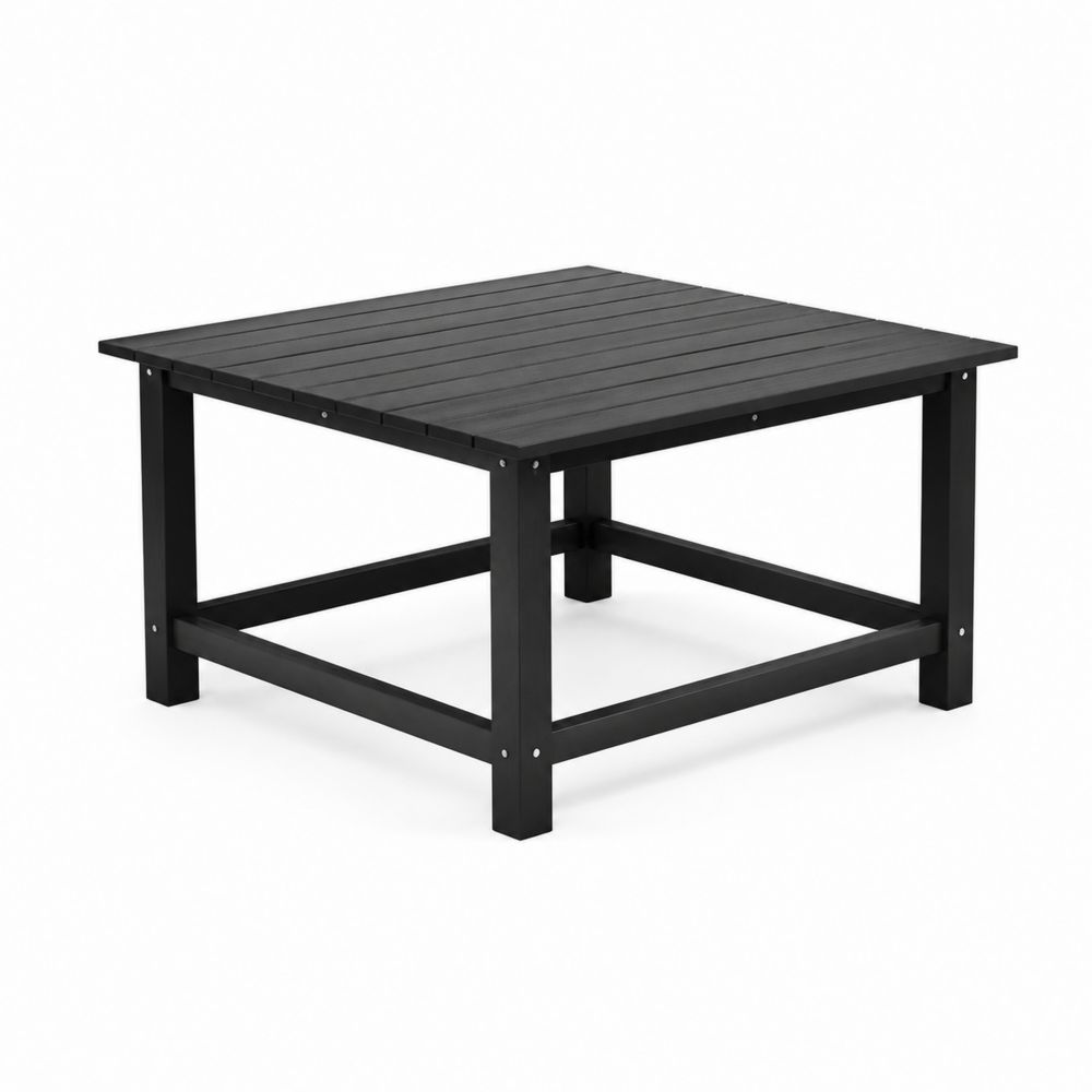 Quadratischer Outdoor-Couchtisch aus Aluminium in Schwarz