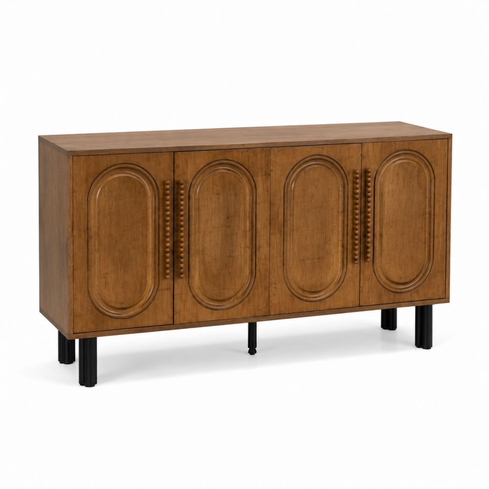 Buffetschrank Sideboard rechteckig Holz 4 Türen Braun