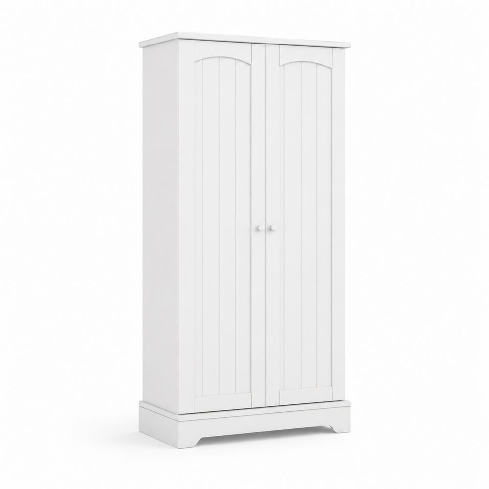 Schrank Weiß MDF 180x80x40cm mit 2 Türen
