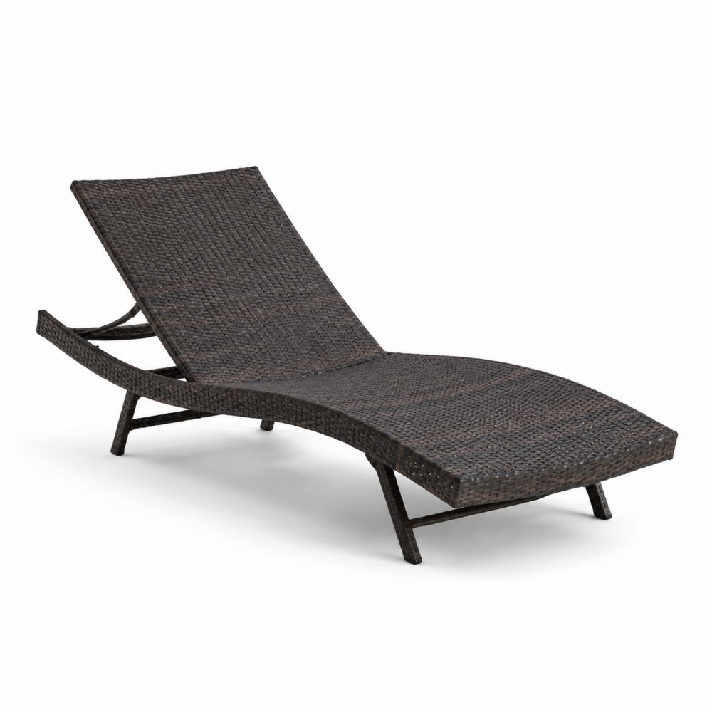 Gartenliege Rattan Dunkelbraun 200x75x40 cm