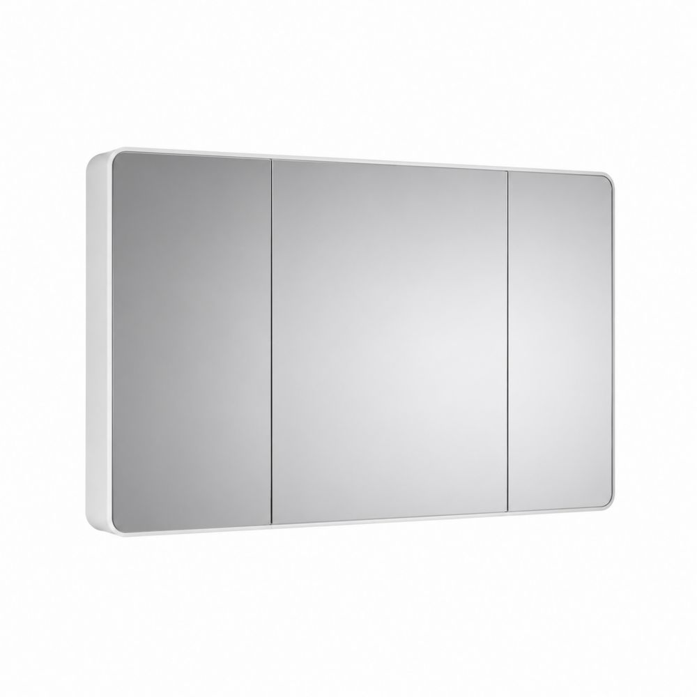 Aluminium Badspiegelschrank mit Spiegelglas 90x60x15 cm Weiß