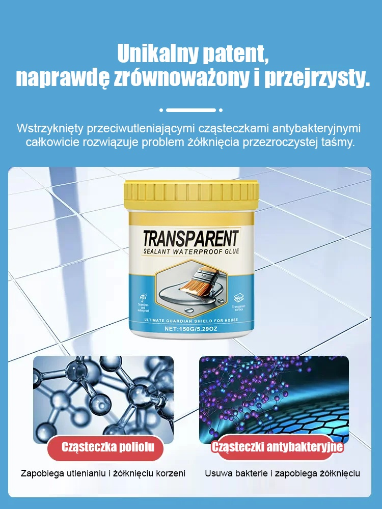 💧Niewidoczny Klej Wodoodporny (Bezwonny) | -50% Zniżki + 14 Dni na Próbę!