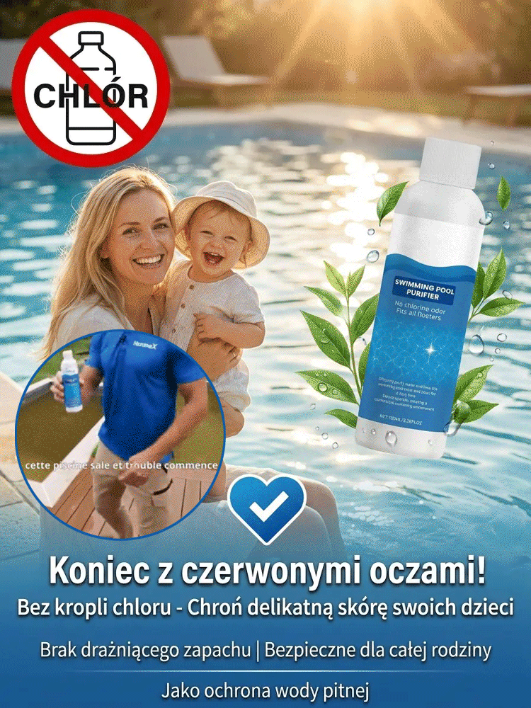 ✨Nietoksyczny Płyn do Basenu na Sezon | Błyskawicznie Usuwa Glony, Bezpieczny dla Dzieci (Zestaw Promocyjny -50%)