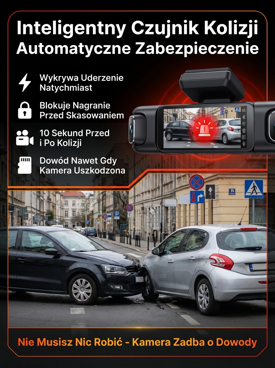 4-Kanałowy Wideorejestrator 360° 4K | Tryb Parkingowy 24/7 + Łatwy Montaż | 14 Dni Na Testy