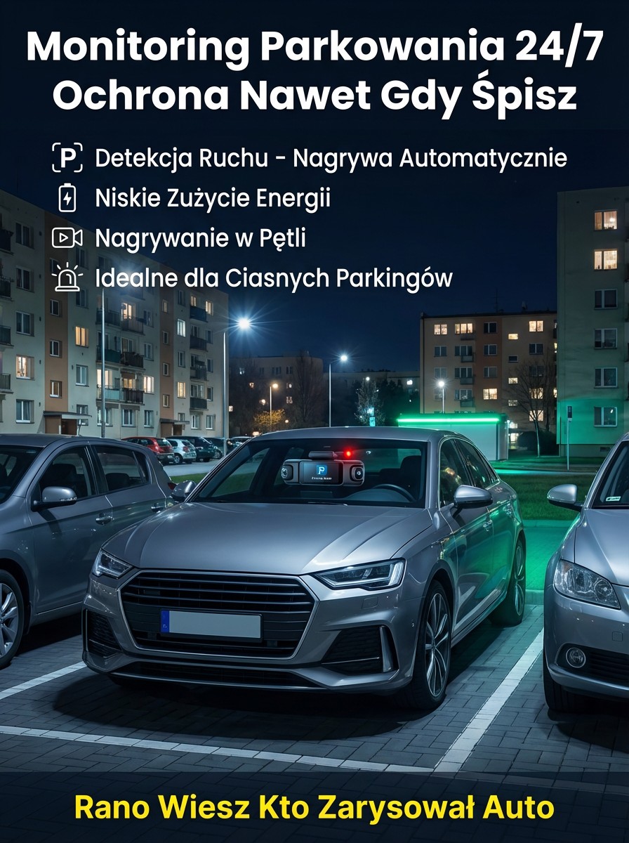 4-Kanałowy Wideorejestrator 360° 4K | Tryb Parkingowy 24/7 + Łatwy Montaż | 14 Dni Na Testy