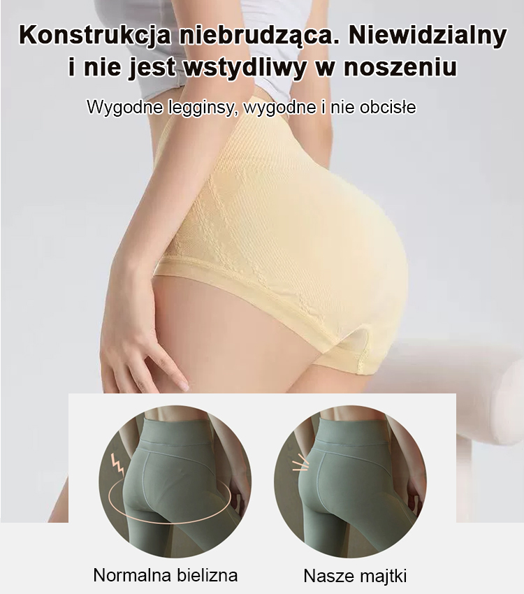 [Wielopak] Antybakteryjne Majtki Wyszczuplające z Wysokim Stanem | Płaski Brzuch i Push-Up | Za Pobraniem + 14 Dni Testów