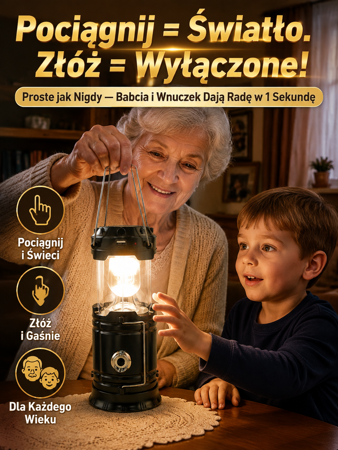 【-50% OFF】Wodoodporna Lampa Kempingowa Solarna 4w1☀️