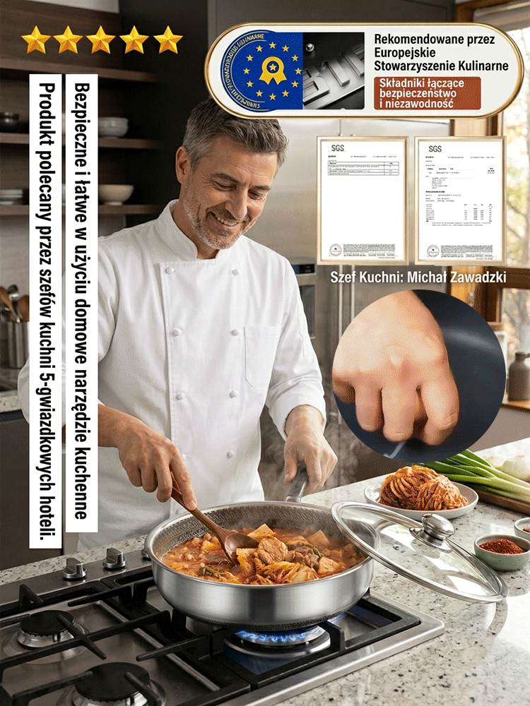 Patelnia Nierdzewna 316L Premium | -50% Wyprzedaż i Płatność za Pobraniem