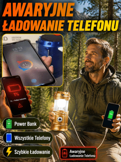 【-50% OFF】Wodoodporna Lampa Kempingowa Solarna 4w1☀️