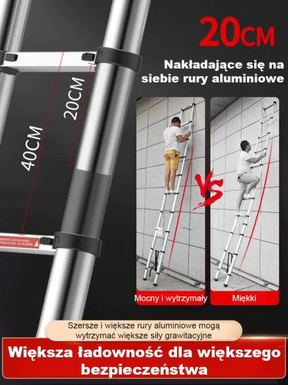 Niemiecka Jakość: Profesjonalna Drabina Teleskopowa Antypoślizgowa do Domu i Ogrodu