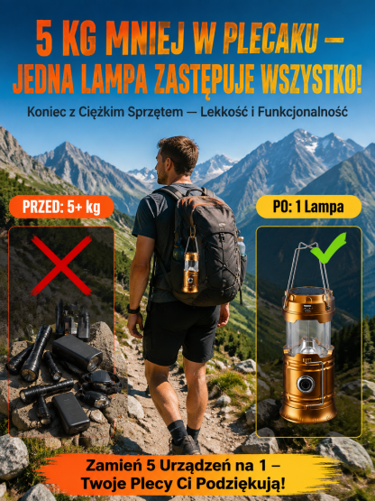 【-50% OFF】Wodoodporna Lampa Kempingowa Solarna 4w1☀️