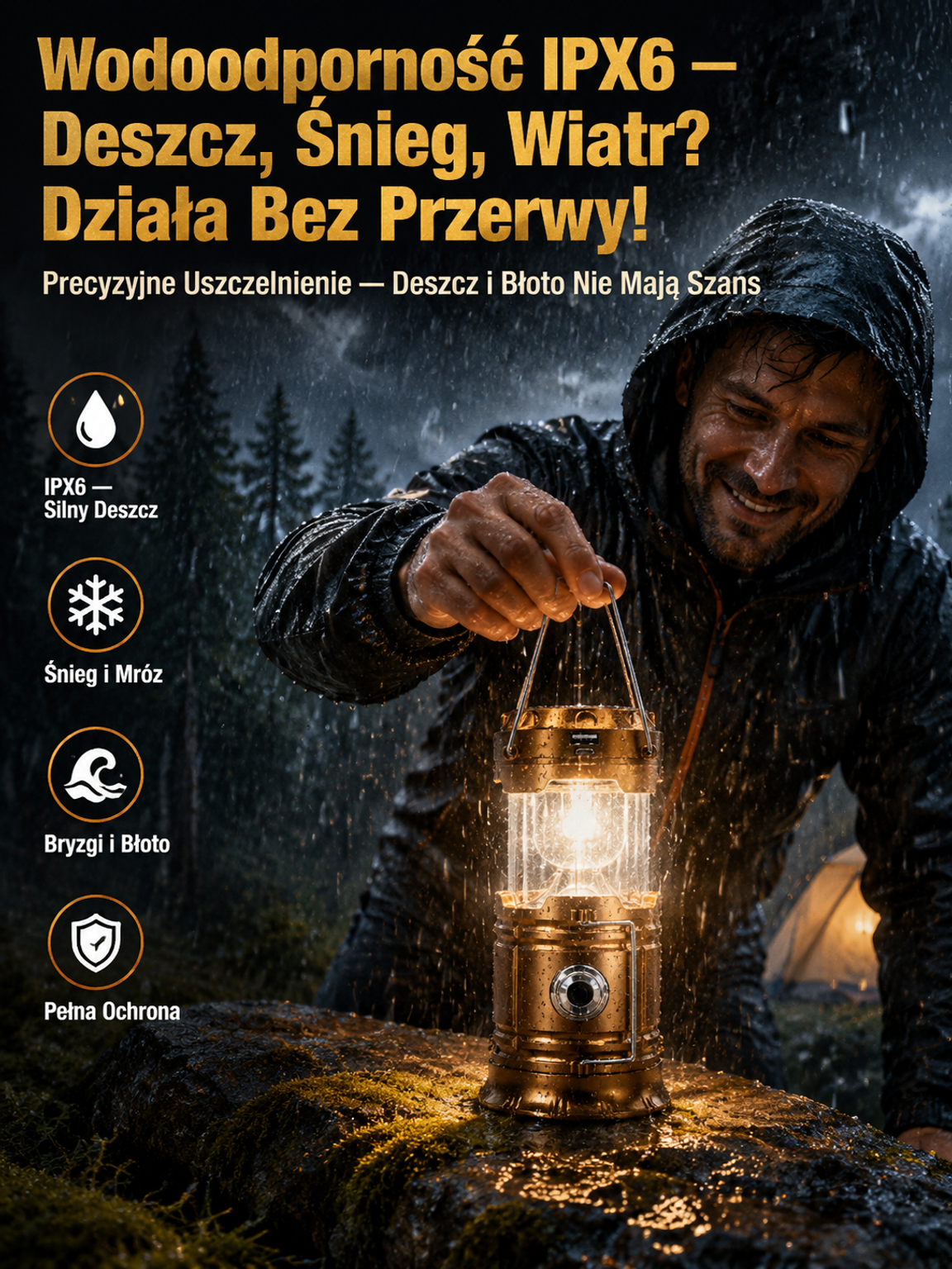 【-50% OFF】Wodoodporna Lampa Kempingowa Solarna 4w1☀️