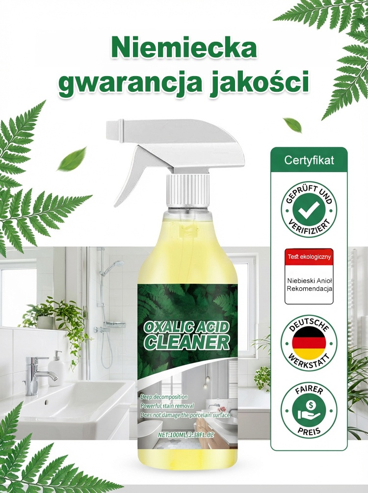 【1+1 Gratis】Profesjonalny Spray Czyszczący z Kwasem Szczawiowym do Kuchni i Łazienki – Usuwa 99.9% Kamienia i Rdzy w 5 Sekund