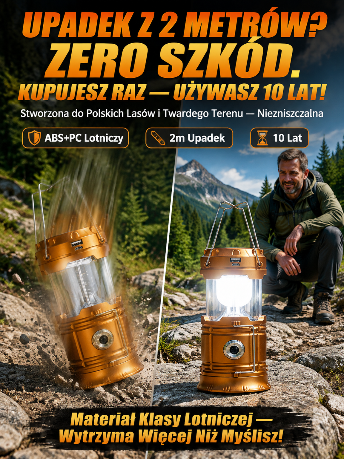 【-50% OFF】Wodoodporna Lampa Kempingowa Solarna 4w1☀️