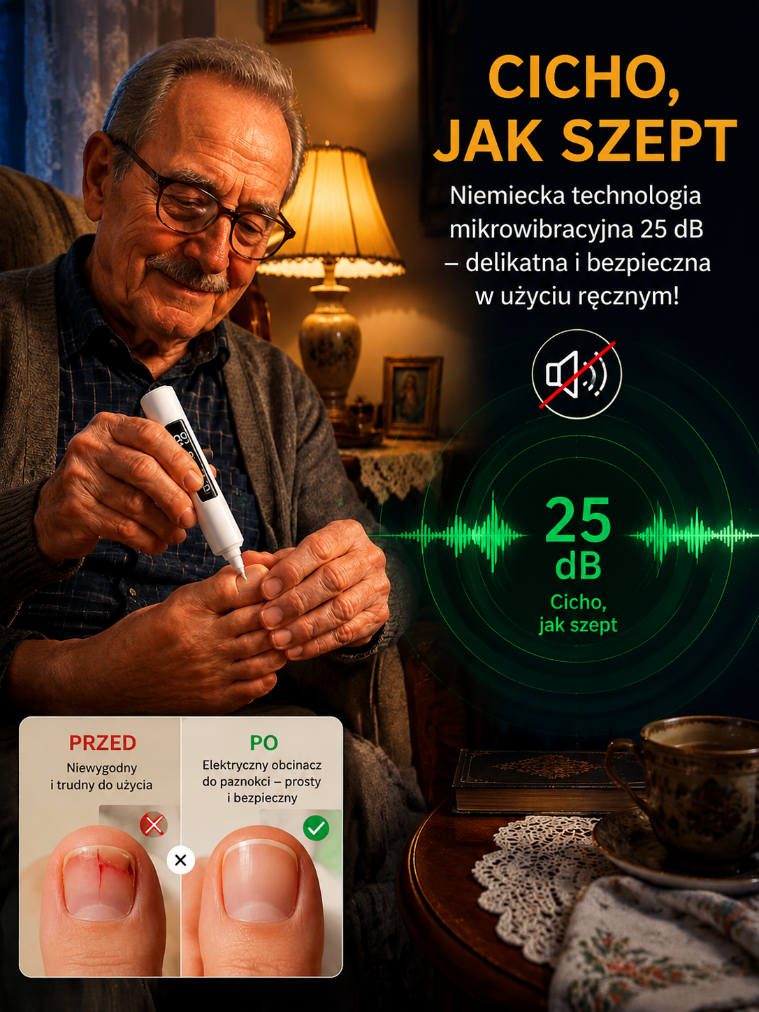 [Pożegnaj się z grzybicą paznokci. Szybko uzyskaj idealne paznokcie.] Elektryczna polerka do paznokci