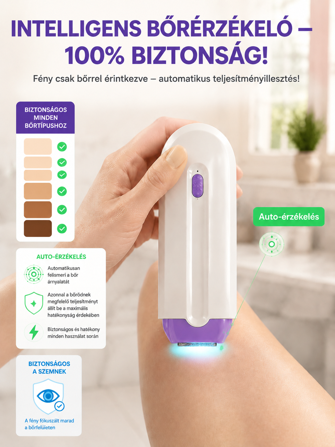 IPL+RF 2026 szőrtelenítő készülék: Fájdalommentes, bőrmegújító, vízálló, selymesen simává varázsolja a bőrt.